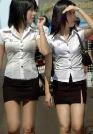 teens wearing short skirts